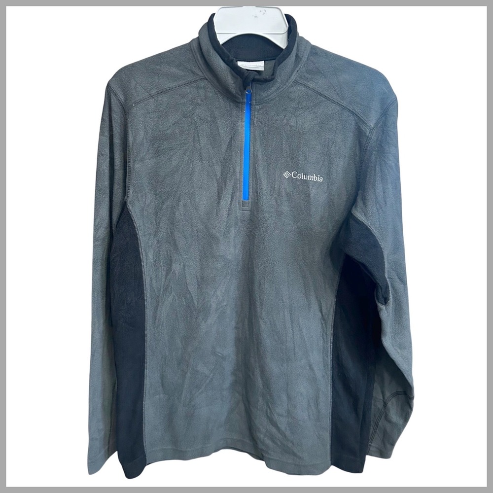 Columbia Fleece 1/4‎ Zip Pullover Gray Outdoor Active Mens Size S